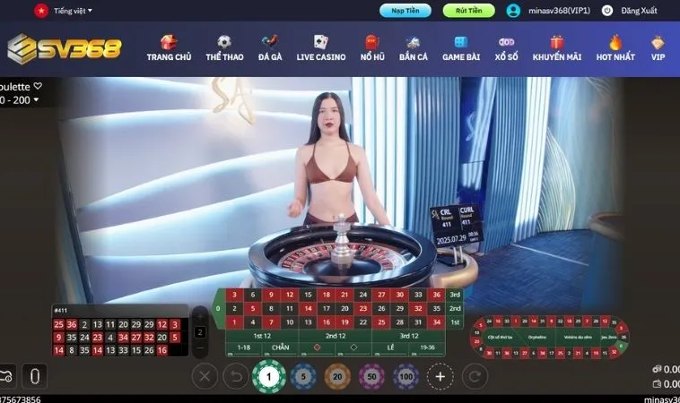 Khám Phá Roulette SV368: Trò Chơi Hấp Dẫn Nhất 2025 2 Bàn cược Roulette SV368