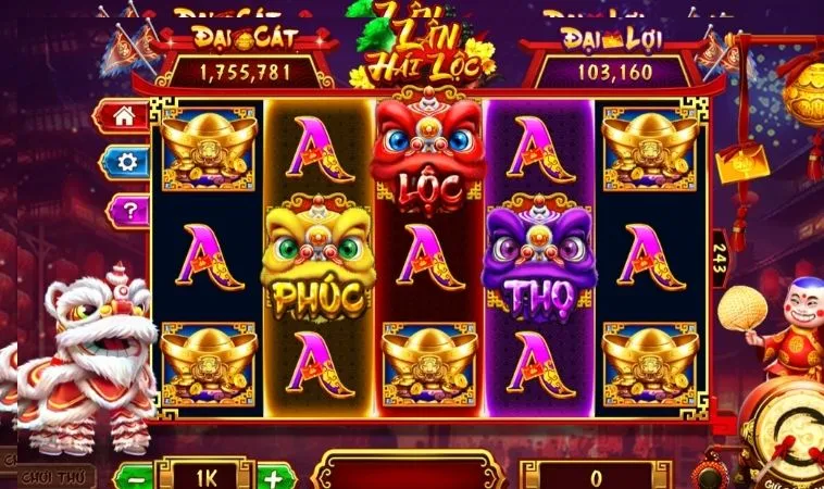 Các biểu tượng trong game Lân Hái Lộc tại SV368